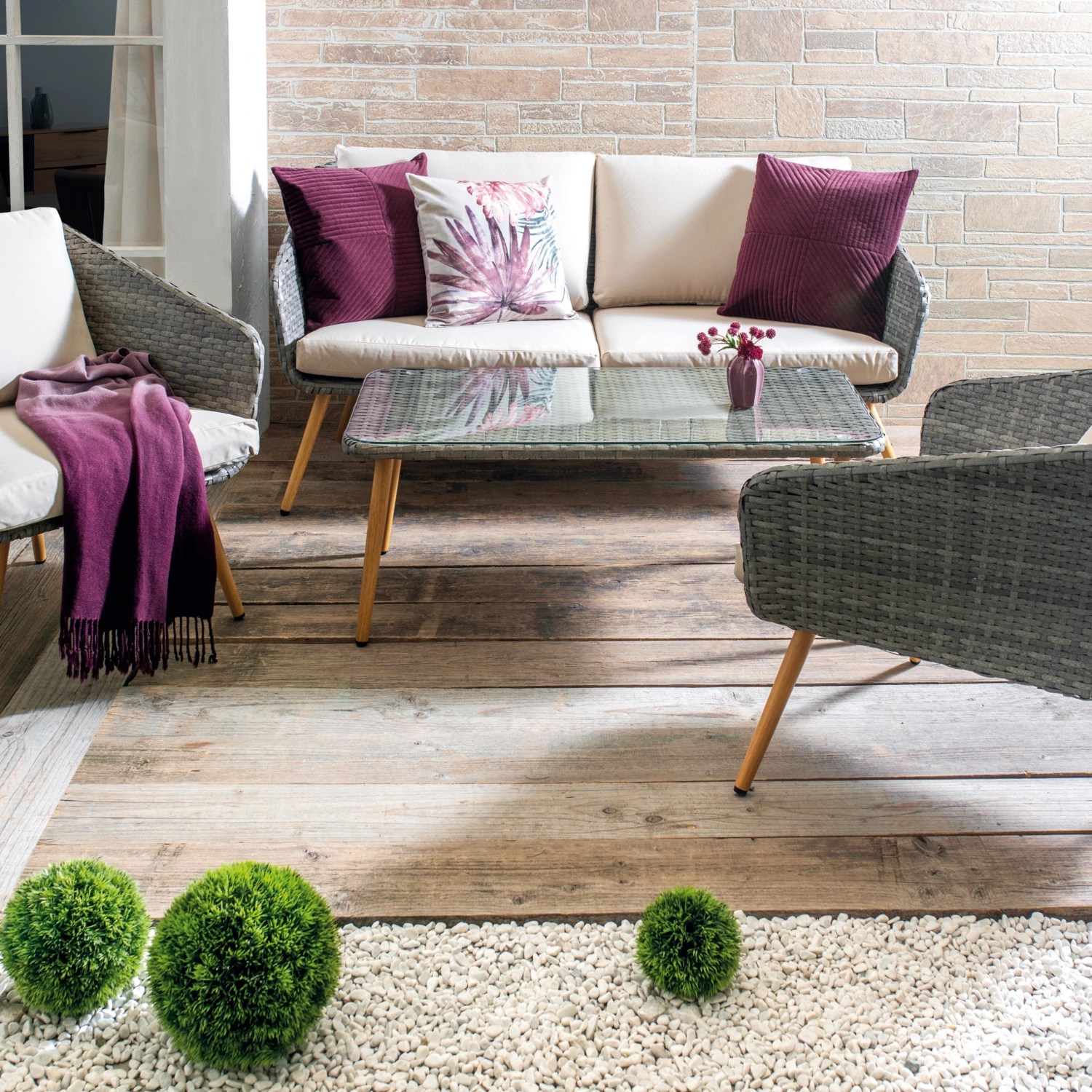 BELAVI Set lounge mobili intrecciati ALDI SUISSE