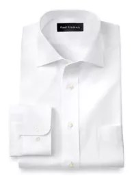 Pure Cotton Broadcloth Solid Color Cutaway Spread Collar Dress Shirt