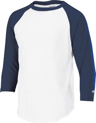 Rawlings Adult Cotton/Poly 3/4Sleeve Baseball Tee Shirt eBay