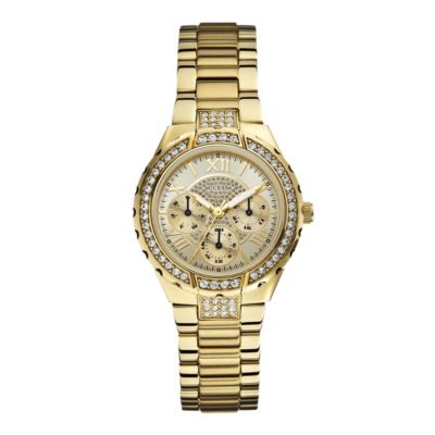 Guess Ladies' Crystal Set GoldPlated Bracelet Watch H.Samuel