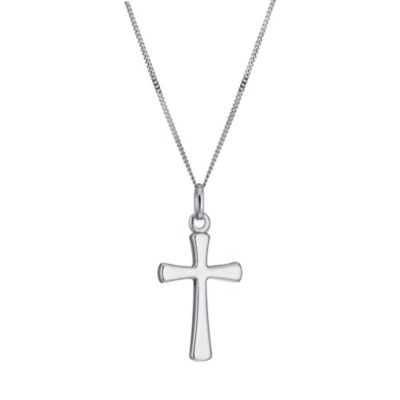 9ct White Gold 23mm Cross Pendant H.Samuel