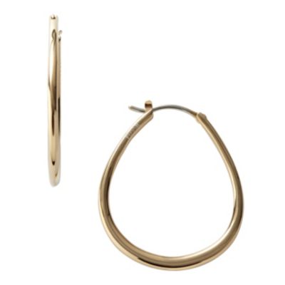 Fossil GoldPlated Oval Hoop Earrings H. Samuel the Jeweller
