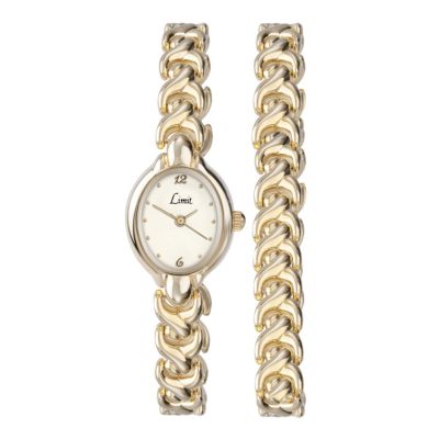 Limit Ladies' GoldPlated Oval Watch & Bracelet Set H. Samuel the