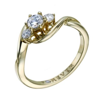 The Forever Diamond 9ct Gold 1/2 Carat Total Diamond Ring H.Samuel