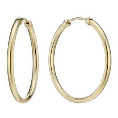 9ct Gold 26mm Medium Hoop Earrings H.Samuel