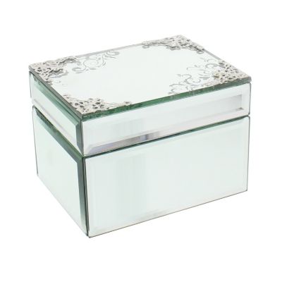 Glass Scroll Pattern Jewellery Box H.Samuel