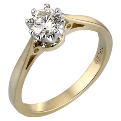 18ct Gold Half Carat Diamond Solitaire Ring H.Samuel