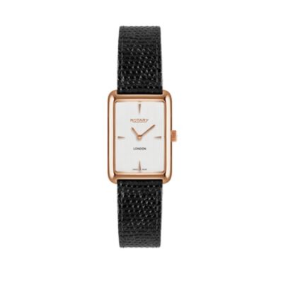 Rotary ladies' croc effect leather strap watch Ernest Jones