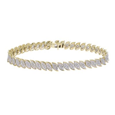 9ct yellow gold 2 carat diamond bracelet with secret diamond Ernest Jones