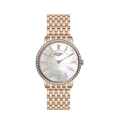 Rotary Ladies' Mother of Pearl Rose Gold Plated Watch H. Samuel the