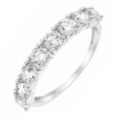 9ct White Gold Cubic Zirconia Half Set Eternity Ring H.Samuel