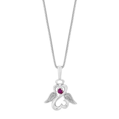 Open Hearts Angels By Jane Seymour Diamond & Ruby Pendant H.Samuel