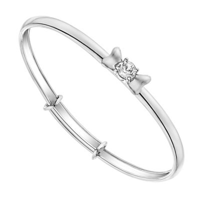 Children's Silver & Swarovski Crystal Bow Bangle H.Samuel