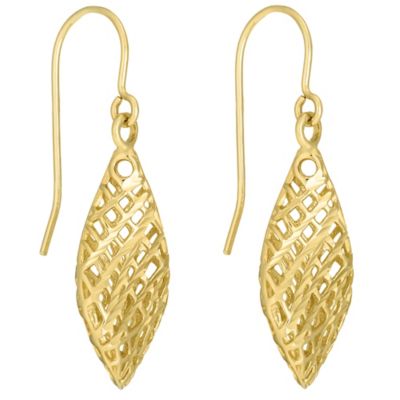 9ct yellow gold cutout drop earrings Ernest Jones