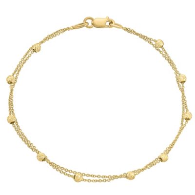 9ct gold two row bracelet Ernest Jones