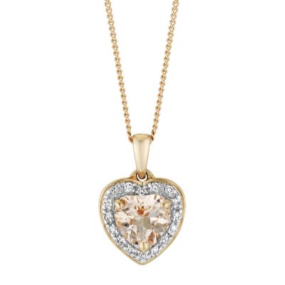 9ct rose gold diamond and morganite heart pendant - Ernest ... (745 x 745 Pixel)