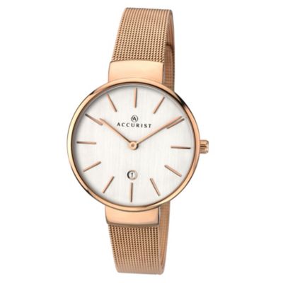 Accurist Ladies' Rose Gold Plated Mesh Bracelet Watch H.Samuel
