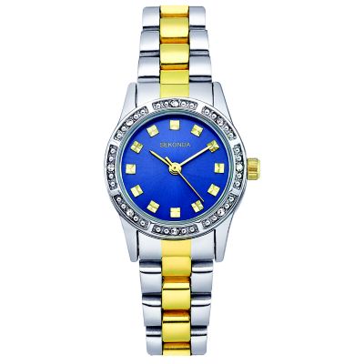 H.Samuel Sekonda Ladies' Round Blue Dial Two Tone Bracelet Watch Special Savings Today at H