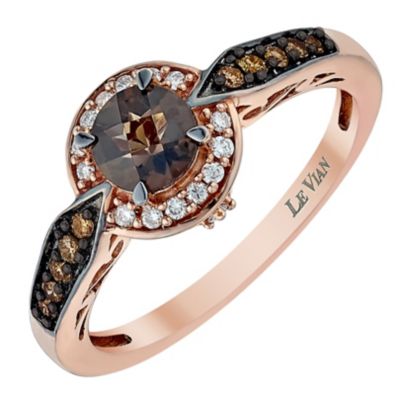 Le Vian 14ct Strawberry Gold Chocolate Quartz ring Ernest Jones