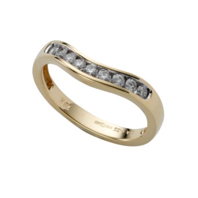 18ct gold quarter carat diamond wedding ring Ernest Jones