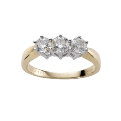 18ct gold one carat diamond three stone ring Ernest Jones