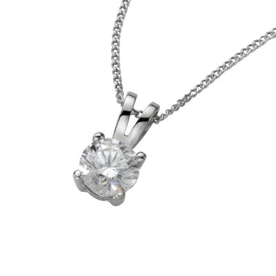 Ernest Jones 18ct white gold half carat diamond pendant Special