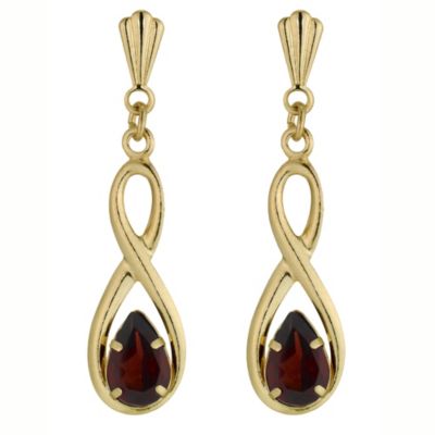 9ct Gold ""Figure of 8"" Drop Earrings H.Samuel