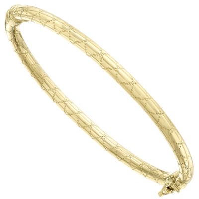 9ct Yellow Gold Chunky Crisscross Bangle Ernest Jones