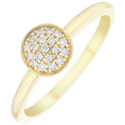 9ct Yellow Gold Diamond Disc Ring Ernest Jones
