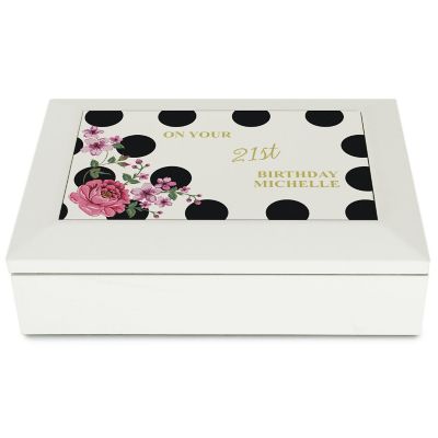 Personalised Floral Dot Jewellery Box H.Samuel