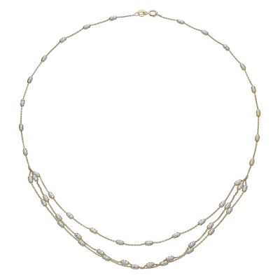 9ct Yellow Gold Triple Layer Necklace Ernest Jones