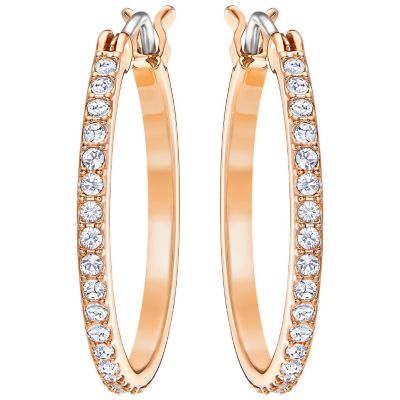Swarovski Fine Rose Gold Plated Hoop Earrings Ernest Jones