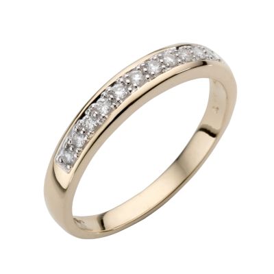 9ct gold channel set diamond ring Ernest Jones