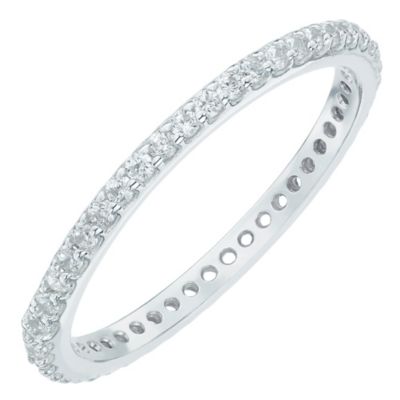 Sterling Silver Cubic Zirconia Set Full Eternity Ring Size N H.Samuel