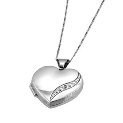 9ct White Gold Diamond Locket H.Samuel