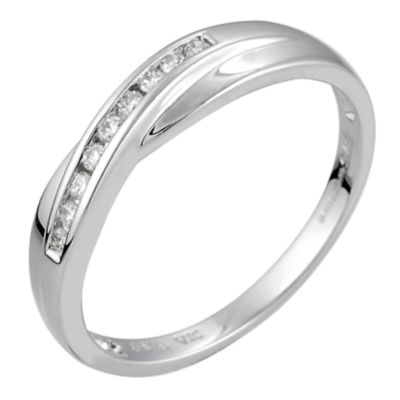 Ladies' 9ct White Gold Diamond Set Crossover Ring | H.Samuel (745 x 745 Pixel)