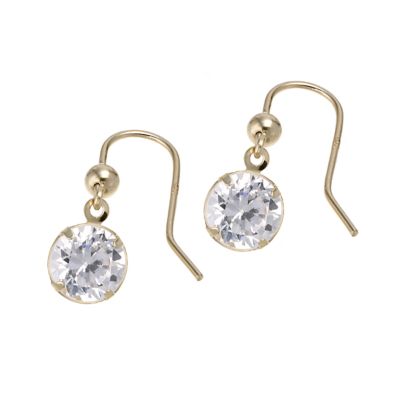 H.Samuel 9ct Yellow Gold Cubic Zirconia 6mm Drop Earrings Special