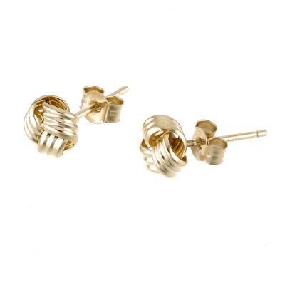 9ct yellow gold small knot stud earrings Ernest Jones