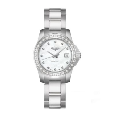 Longines Conquest ladies' stainless steel bracelet watch Ernest Jones
