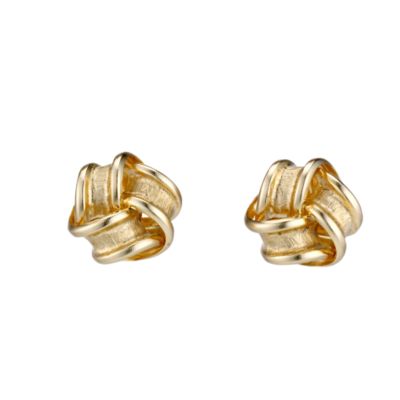 9ct gold satin and polished knot stud earrings Ernest Jones