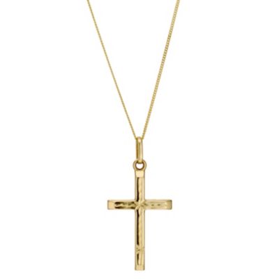 H.Samuel 9ct Yellow Gold Cross Pendant Special Savings Today at H