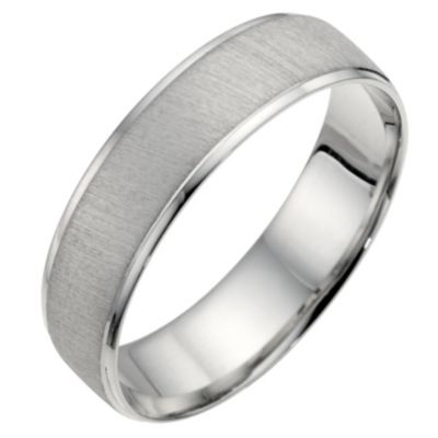 Platinum polished and matt wedding ring Ernest Jones