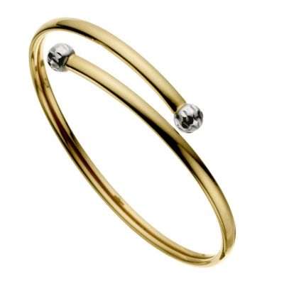 9ct Gold Two Tone Torque Bangle H.Samuel