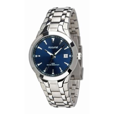 H.Samuel Accurist Men's Round Blue Dial Watch Special Savings Today