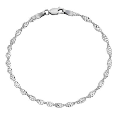 9ct white gold sparkle twist bracelet Ernest Jones
