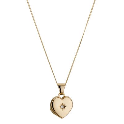 Children's 9ct Yellow Gold Diamond Locket H.Samuel