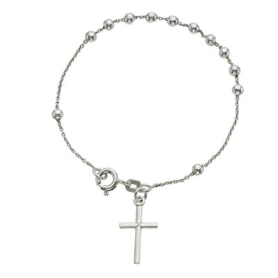 Sterling Silver Rosary Bead Bracelet H.Samuel