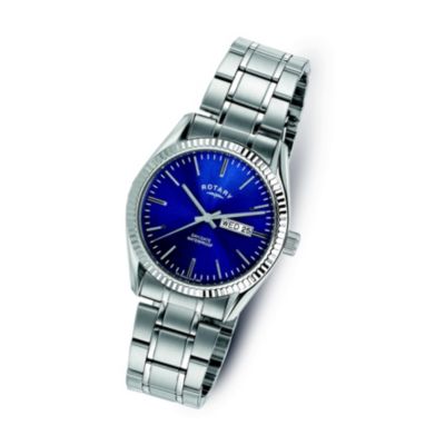 Rotary Men's Stainless Steel Blue Dial Bracelet Watch H.Samuel
