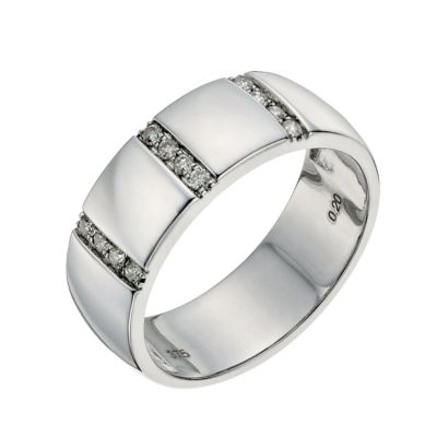 9ct white gold 7mm diamond wedding ring Ernest Jones