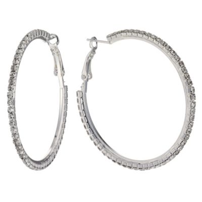 Medium Crystal Hoop Earrings H.Samuel